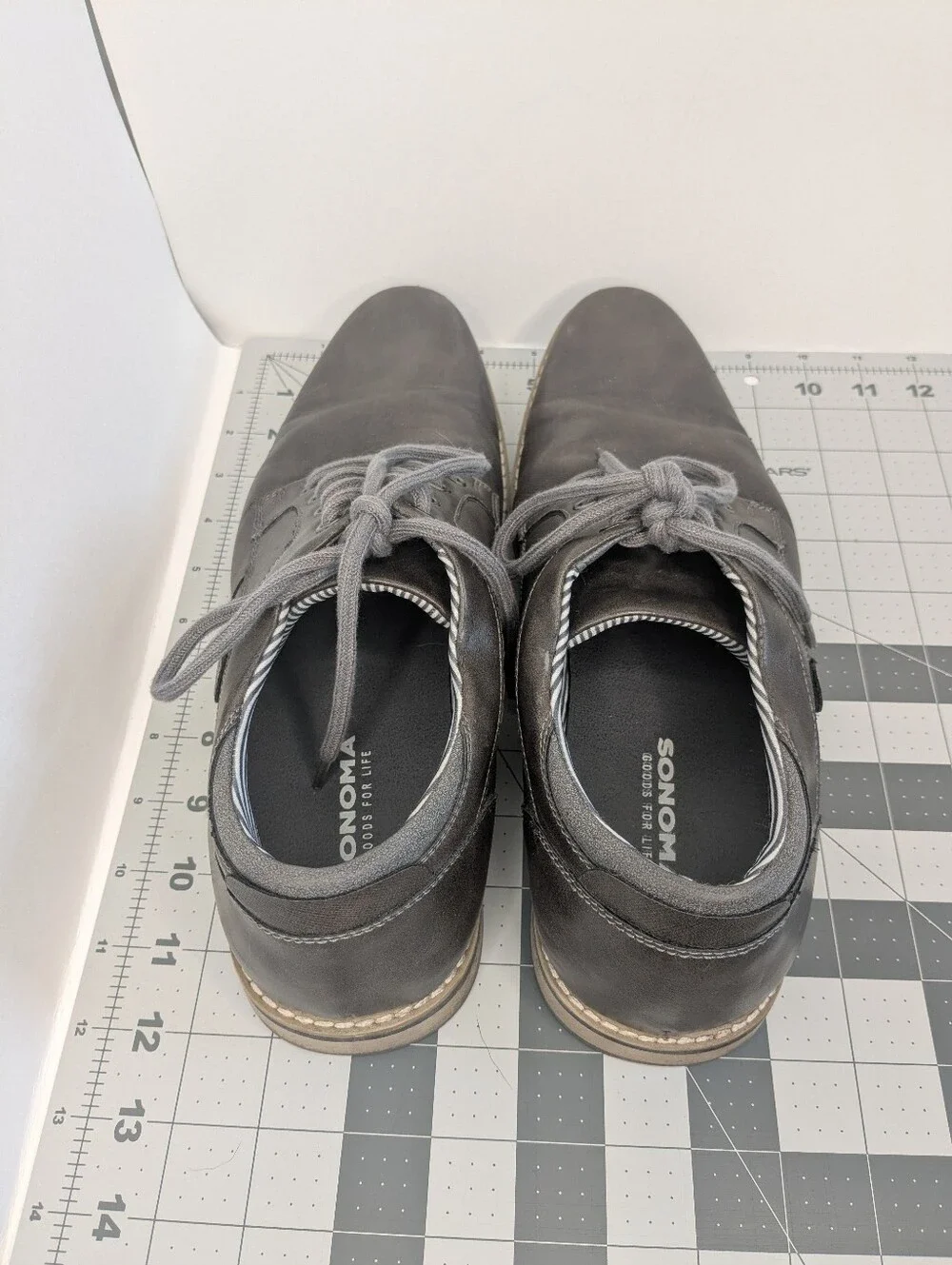 Men's Sonoma Size 10.5 Gray Oxford Dress Shoe Grey Blue Used Good Condition